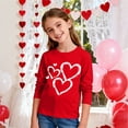 thumbnail image 7 of Girls Red Heart Heart Print Long Sleeve Shirt | Soft Stretch Casual Valentine's Day Top for Kids Little & Big Kids | Everyday Play & Party Tee,Size 7-8 T, 7 of 7