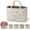 grey, variant on Boho-Chic Quilted Floral Storage Basket, Large Capacity Floral Foldable Organizer Bag, Quilted Car Storage Basket With Handles and Side Pockets, for Home, Travel, Picnic, Shopping, Laundry