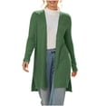 thumbnail image 4 of Edvintorg Womens Sweaters Cardigan Long Sleeve Casual Knit Sweater Open Front Loose Long Cardigans Woman Clothes Green S-2XL, 4 of 8