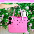 thumbnail image 5 of Tray Topper with Cup Holder for Bogg Bag Medium Tote - Phone Holder & Drink Holder Fits for Stanley 40oz - Beach Bag Top Organizer Storage Lid (Pink), 5 of 6