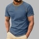 thumbnail image 1 of Ceisia Men's Fall/Winter Gift Casual Solid Color Round/Crew Neck Short Sleeve Top - Comfortable Daily Outdoor Wear, 1 of 7