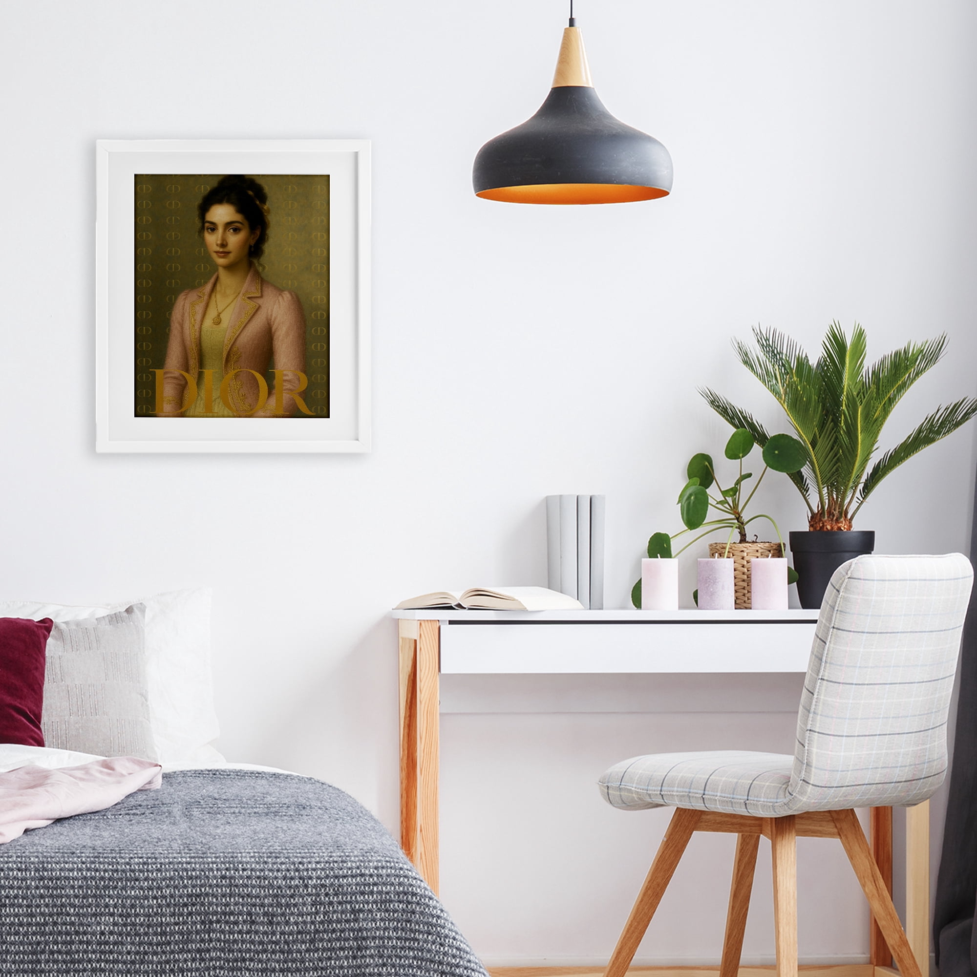 Stupell Industries Iconic Gentlewoman Fashion White Framed Print Under Glass, design by Grotto Studios