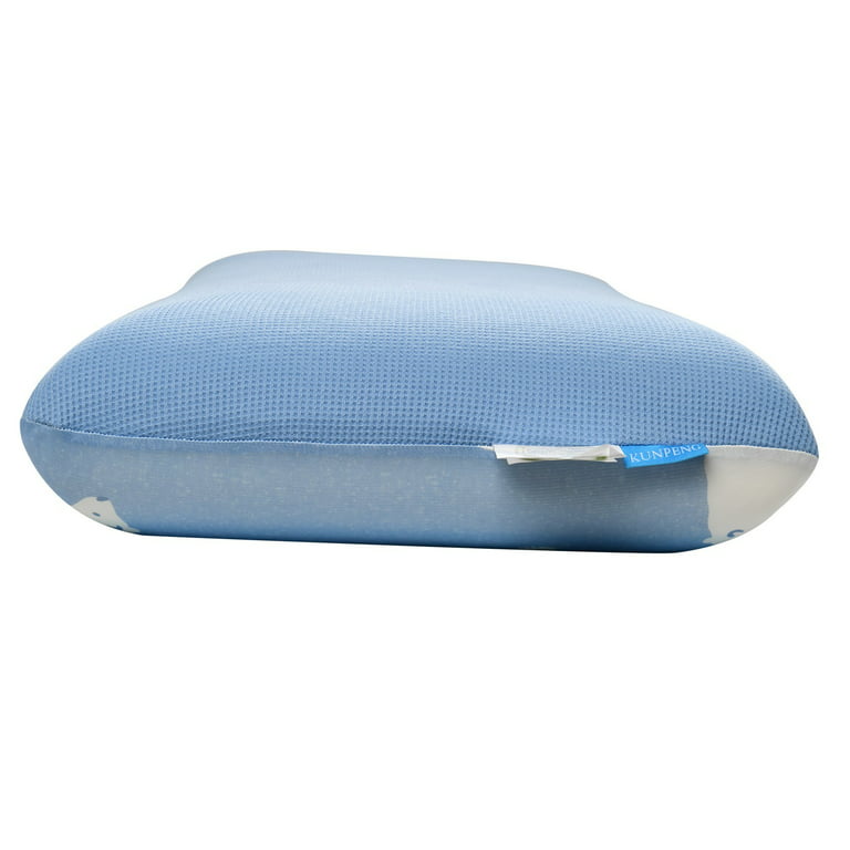 Memory Foam for Bed Sleeping Gel Ventilated Con-tour Support for Back, Stomach, Si-de Sleepers Washable Cover, Valentine's Day Gift, Size: 204, Blue