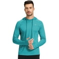thumbnail image 6 of Weilanxin Men's Quick Dry Hooded Tops Lightweight Thin Long Sleeve Running Hiking Fishing Rash Guard Hoodies Outdoor T-Shirt Peacockblue 2XL, 6 of 8