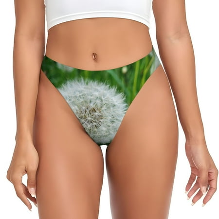 Adobk Dandelion Flower In The Meadow Print Seamless Women Underwear Thongs No Show Ladies Thong No Line Breathable Comfortable Panties Undies for Women-Small