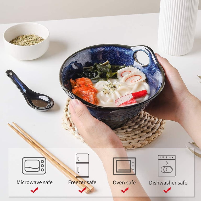 Moritz & Moritz 4x SOLID Ramen Schüssel Keramik - 600 ml - 15 cm - Schwarz blaues Ramen Bowl Set für 4 Personen - Für Suppe, Pho und Sushi Bowl Moritz & Moritz 4x SOLID Ramen Schüssel Keramik - 600 ml - 15 cm - Schwarz blaues Ramen Bowl Set für 4 Personen - Für Suppe, Pho und Sushi Bowl
