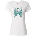 thumbnail image 3 of Inktastic Ovarian Cancer Awareness with Butterfly Ribbon Words Women's T-Shirt, 3 of 5