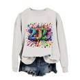 thumbnail image 1 of WEAIXIMIUNG Sweat-Shirt Bleu Marine pour Femmes Automne et Hiver Col Rond Manches Longues Sweat-Shirt Imprimé Pull de Noël, 1 of 4