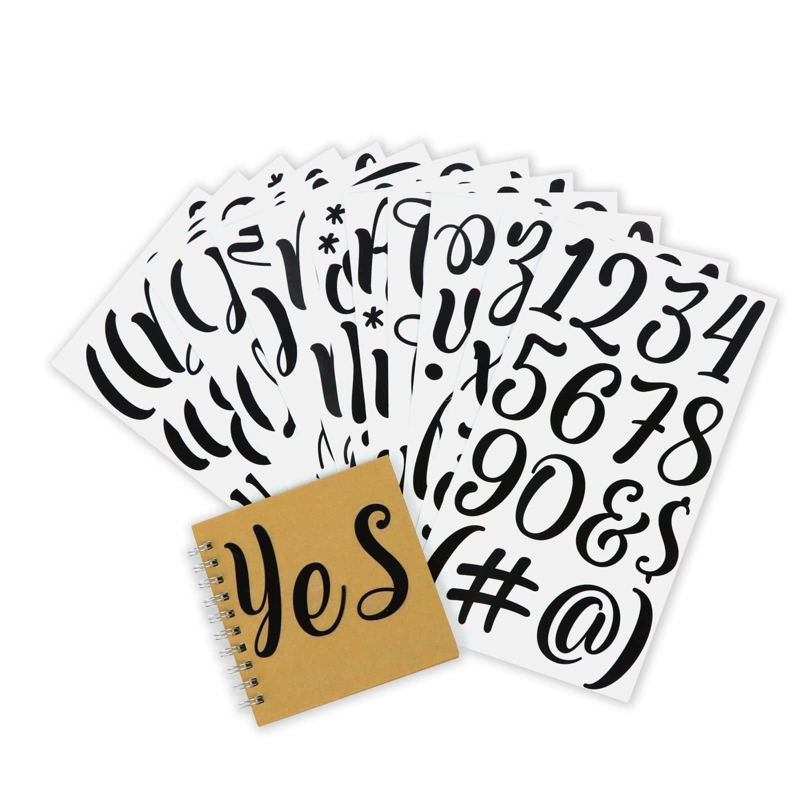 Recollections Black Hand Letter Alphabet Stickers, 12 Pack