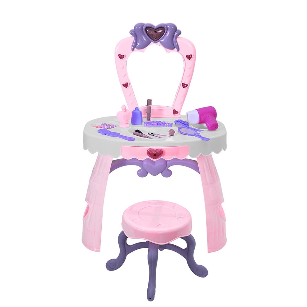 Xmas Gift Toy for Kids Girls Details about   Toddler Fantasy Vanity Beauty Dresser Table set 