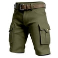 thumbnail image 5 of YANGXINX Men's Casual Cargo Shorts Summer Solid Stretchy Elastic Waist Work Short Pants Multi Pockets Lightweight Relaxed Fit Runnnig Shorts, 5 of 5