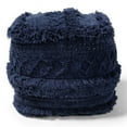 thumbnail image 2 of Bowery Hill Contemporary Navy Handwoven Cotton Pouf Ottoman, 2 of 6