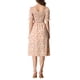 thumbnail image 3 of Vestido Midi Floral con Cuello Cuadrado y Mangas Cortas Abullonadas INSPIRE CHIC para Mujeres Primavera Verano Rosa L, 3 of 7