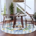 thumbnail image 4 of Easter Rabbits Round Rug 8ft Washable Circle Rugs Non Slip Spring Eggs Tulips Daisy Wreath Bunny Blue Plaid Large Area Rug Indoor Floor Carpet for Bedroom Kitchen Living Room Home Office Dining Room, 4 of 8