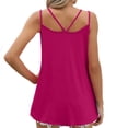 thumbnail image 4 of Goodeals Women Flowy Tank Tops Backless Sleeveless Camisole Sexy Tank Top Spaghetti Strap Crew Neck Shirts Basic Y2k Going Out Clothes(Hot Pink,XL), 4 of 8