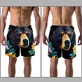 thumbnail image 3 of luoweisi Men's Beach Shorts Quick Dry Swim Trunks with Mesh Lining Bear M, 3 of 5