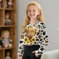thumbnail image 5 of Xixirimido Highland Cow Sunflower Cowhide Kids Crop Tops Girls Long Sleeve T-Shirts Printed Fashion Cropped Sweatshirt Crew Neck Pullover Top Fall Clothes for 5-6 Years, 5 of 7