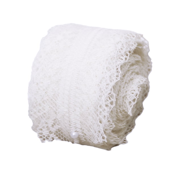 Bewildely Volumen 9.1m 40mm Tela Encaje Bordado Bilateral Cinta Ribete Costura Decoración del hogar blanco Bewildely JJ21331-07