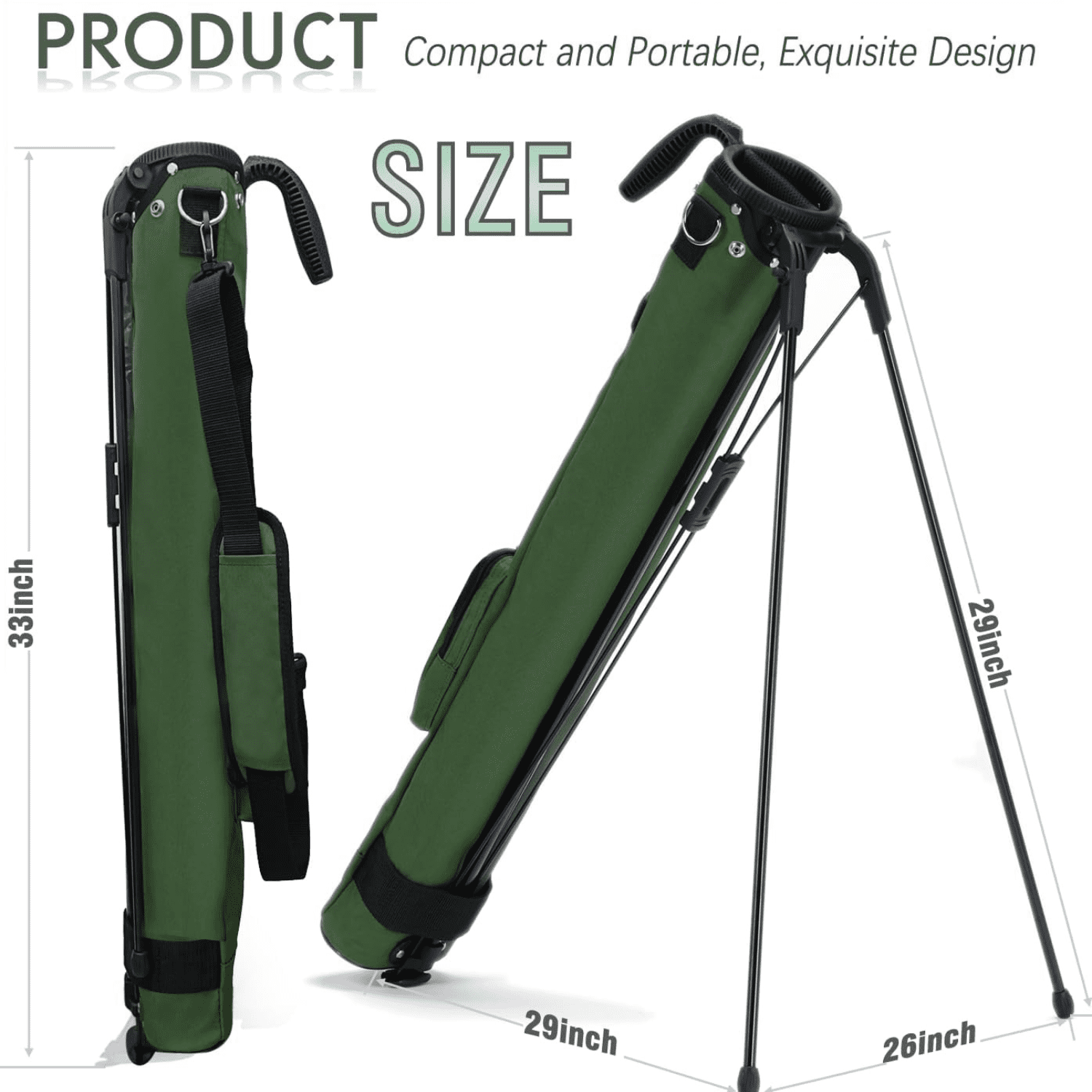 Lightweight Golf Stand Bag with Padded Strap - Portable 2-Way Divider Weekend Golf Bag for Driving Range - Golf Carry Bag with Retractable Legs & Pocket - Durable Practice Bag for Men Women