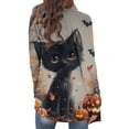 thumbnail image 3 of Nmnitkp Women's Halloween Pumpkin Cardigan Long Sleeve Open Front Knit Outwear Over Coats Plus Size Knit Sweater Top Multicolor,3XL, 3 of 6