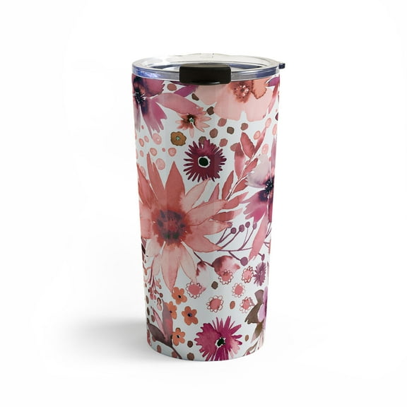 Society6 Ninola Design Rustic Flowers Organic Holiday 20 oz Stainless Steel Travel Mug