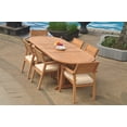 thumbnail image 4 of Grade-A Teak Dining Set: 6 Seater 7 Pc: 94" Mas Oval Trestle Leg Table And 6 Vellore Stacking Arm Chairs Outdoor Patio WholesaleTeak #WMDSWVm, 4 of 4