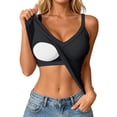 thumbnail image 2 of Women's Tank Tops with Built in Bras V-Neck Cami, Ribbed Polyester Bra Tank Camisoles for Layering 1 Pcs Black M, 2 of 7