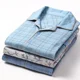 thumbnail image 2 of Conjunto de pijama con pantalones largos de manga larga de algodón puro para hombre, ropa de casa de otoño/invierno adecuada para hombres grandes, 2 of 5