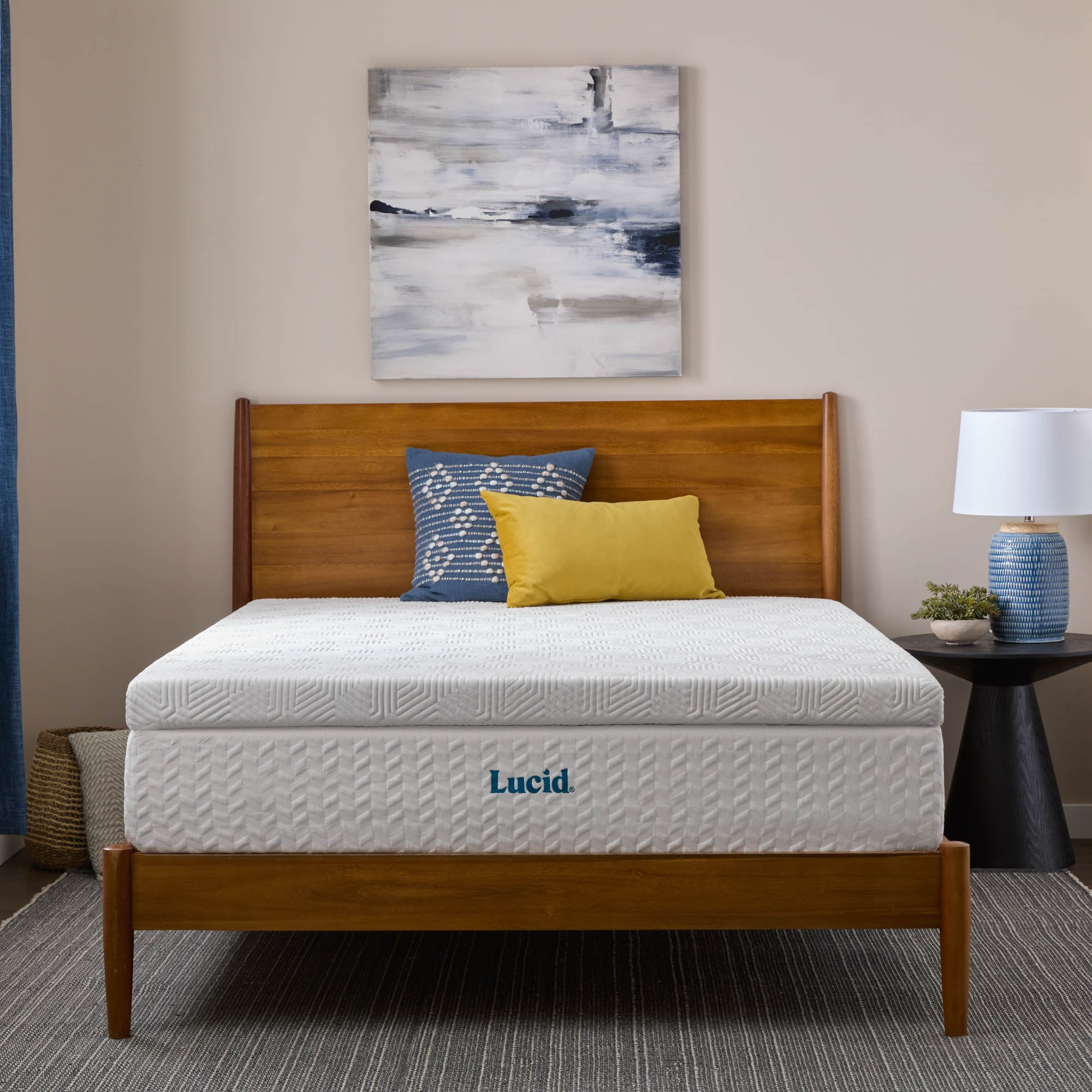 Lucid Charcoal and Gel Covered Memory Foam Mattress Topper, 3 inch, King