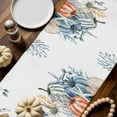 thumbnail image 6 of Fall Table Runner Thanksgiving Autumn Pumpkin Table Runners Starfish Shell Coral Cotton Linen Dresser Scarf Kitchen Dining Table Decor for Fall Holiday Party Decor 13x36 Inch, 6 of 9