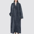 thumbnail image 7 of Ruimatai Women's Flannel Nightgown Long Sleeve Zipper Robe Soft Warm Sleepwear for Fall Winter Home Lounge, 7 of 7