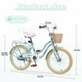 thumbnail image 7 of POVANLI 20" Girls Bike with  Detachable Basket,Kid Bicycle for 6-8 Years Old, No Training Wheels Included Gift Green, 7 of 7