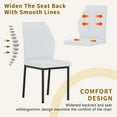 thumbnail image 2 of Hi loPres Set of 6 Modern Dining Chairs, White PU Leather Side Chairs with Ergonomic Vertical Striped Back and Black Metal Legs for Kitchen, Office, 2 of 6