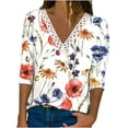 thumbnail image 2 of Pntutb Mujer Moda Casual Manga Larga Botones Cómoda Impresión Sudadera tops Blusa Pntutb Pntutb-3833, 2 of 5