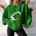 thumbnail image 2 of Rbaofujie Chandails pour Femmes Mode Tendance Chandails Décontractés Imprimés de Noël Manches Longues Col Rond Blouses Hauts Chandails en Molleton Sans Capuche Verts Automne Chandails à Capuchon pour Femmes, 2 of 4