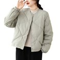 thumbnail image 1 of Fall/Winter Saving! srobpty Women's Long Sleeve Puffer Jacket, Short Down Jacket Gray, XXL, 1 of 4