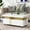 White, variant on SESSLIFE Modern Coffee Table with Storage, White Faux Marble Top Cocktail Table with 2 Drawers, Caster Wheels and Gold Metal Bars for Living Room, Rectangle Center Table, Black