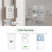 HomeZone Wi-Fi Smart Keypad Window and Door Alarm with 4-Digit PIN, 100+ dB Alarm, White