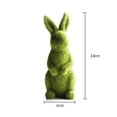thumbnail image 5 of Estatua de conejo flocado de musgo de Pascua, estatua, Festival, jardín, patio, decoración del hogar, fiesta (verde, A), 5 of 5