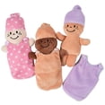 thumbnail image 3 of Creative Minds Cesta de bebés con 3 muñecos de peluche súper suaves de 9 pulgadas para bebés y niños Juego de juguetes sensoriales multiculturales de felpa para bebés con cesta Naranja Púrpura Rosa, 3 of 5