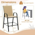 thumbnail image 3 of Costway 2 PCS Outdoor Bar Stools 29" Fabric Bar Height Stools with Armrests & Footrest Beige, 3 of 10