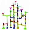 Marbulous Transparent In The Dark Marble Run - 105 Piece Set - 90 Building Pieces + 7 Standard Marbles + 8 Glow Marbles