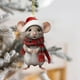 thumbnail image 1 of Seyotauo 2025 2D Flat Acrylic Christmas Mouse Ornament, Mouse with Red Santa Hat Pine Tree Decor, Car Rear View Mirror Accessories, Perfect for Xmas Gift and Festive Gatherings Gift, 1 of 4