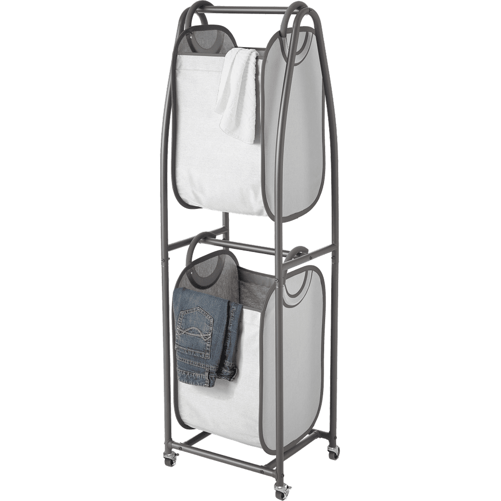 2 Tier Rolling Vertical Laundry Sorter