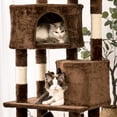 thumbnail image 4 of Quuzee 51.6-in Cat Tree Tower with Double Condo,Scratching Post Hammock, Brown, 4 of 9