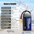2S Lipo Battery 2200mAh 7.4V RC Battery with XT60 Plug 50C(Burst 80C