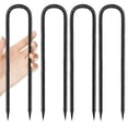 thumbnail image 1 of Gancho en U negro antióxido QNLONG, 30 cm, antióxido, de Ground Stakes, 4 unidades, 1 of 6