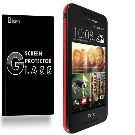 [2-Pack] HTC Desire 612 BISEN Tempered Glass Screen Protector, Anti-Scratch, Anti-Shock, Shatterproof, Bubble Free