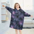 thumbnail image 5 of FORMRS Wearable Blanket Hoodie with Sleeves for Kids Cozy Flannel Sweatshirt, Purple Sky Pattern, 5 of 7