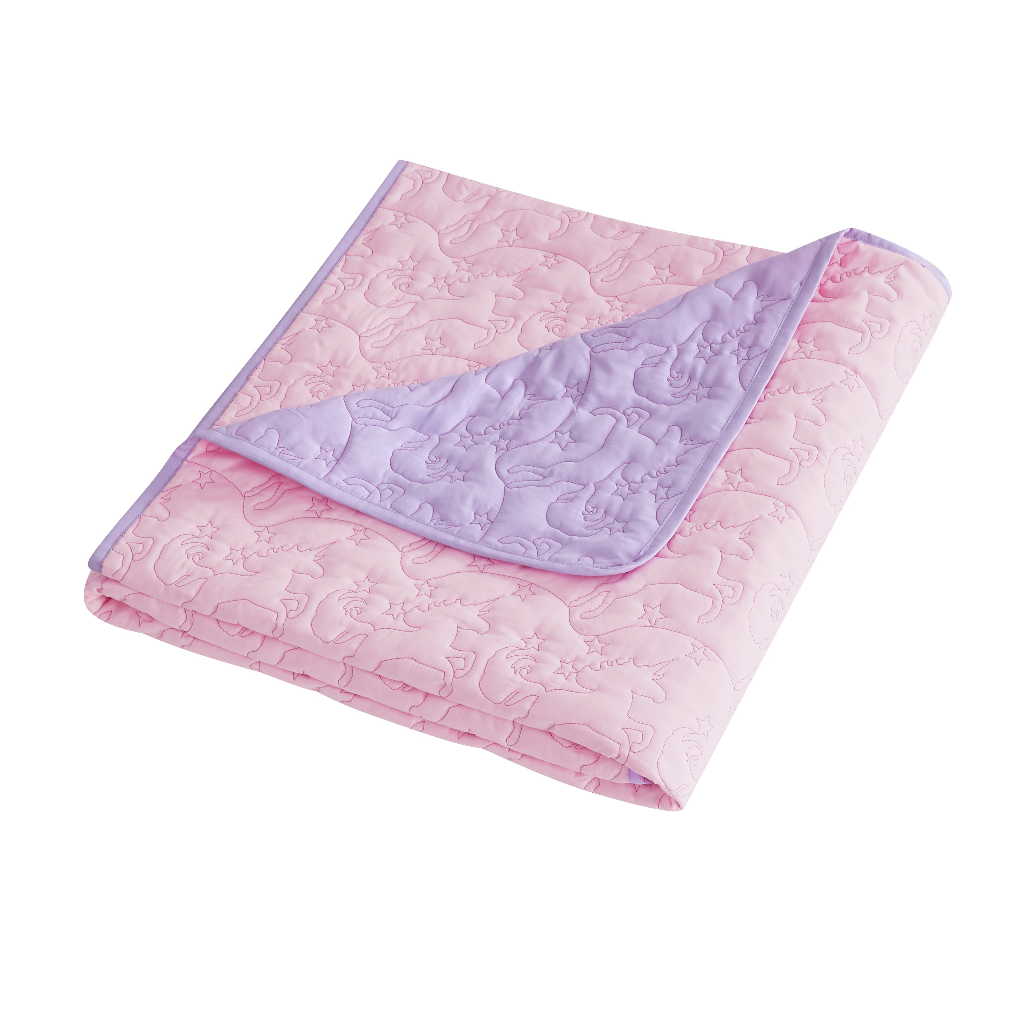Your Zone Kids Reversible Microfiber Quilt Set, Unicorn, Twin, 2 Piece